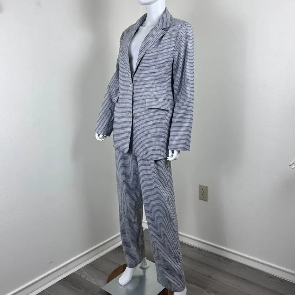 Motel Maiwa Women Size S Gray Herringbone Plaid Oversized Blazer Sakila Trouser